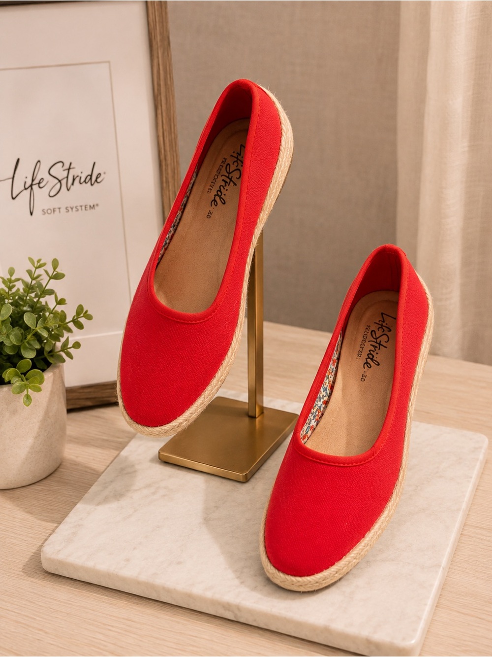 Life Stride Red Canvas Espadrille